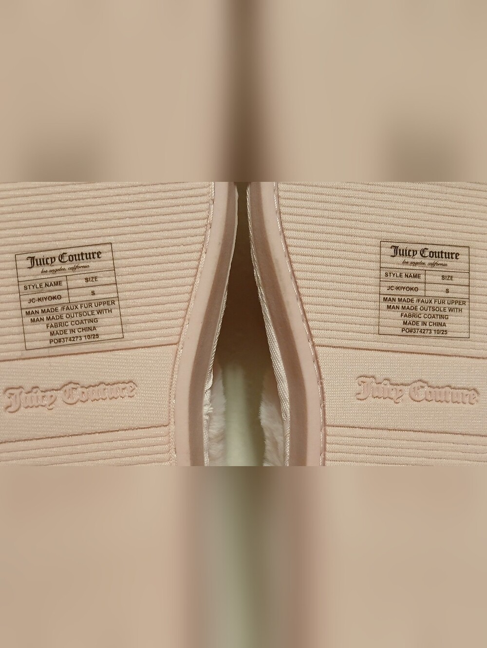 NWT Juicy Couture Pink Slip On Fuzzy Slippers - Picture 3 of 12